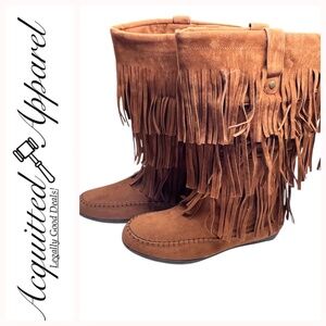 Avenue Cloudwalkers by Avenue Marley Women's Brown Fringe Boots NWOT 11
